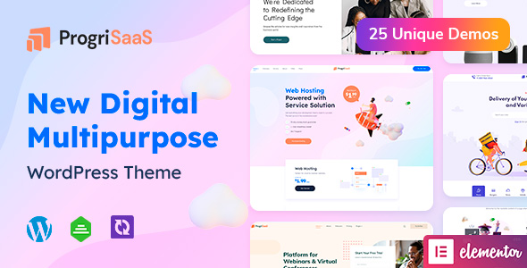 ProgriSaaS - Creative Landing Page WordPress Theme